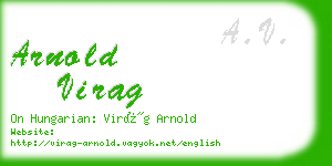 arnold virag business card